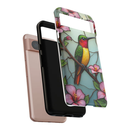Elegant Hummingbird with Floral Mosaic | Artistic Nature Design