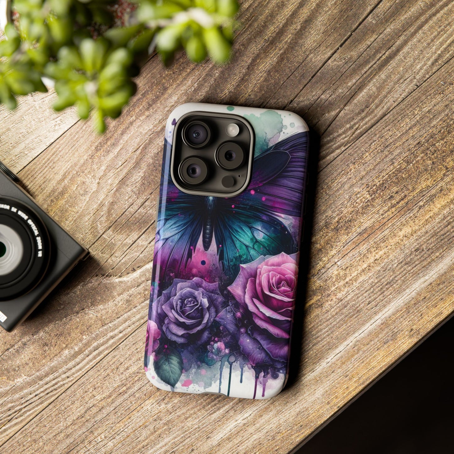 Mystic Bloom – Vibrant Butterfly & Rose Art Mobile Cover