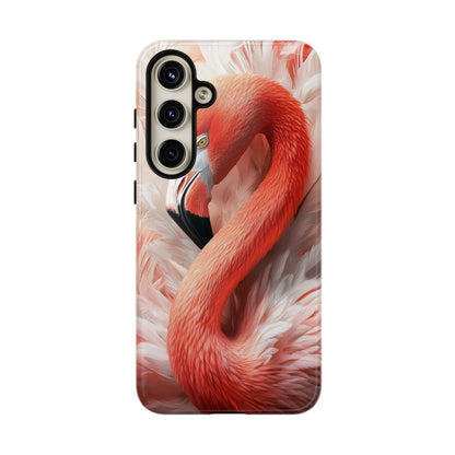 Elegant Flamingo Feather Phone Case for iPhone, Samsung & Google Pixel