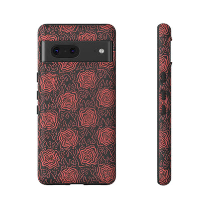 Red roses abstract geometric seamless pattern design