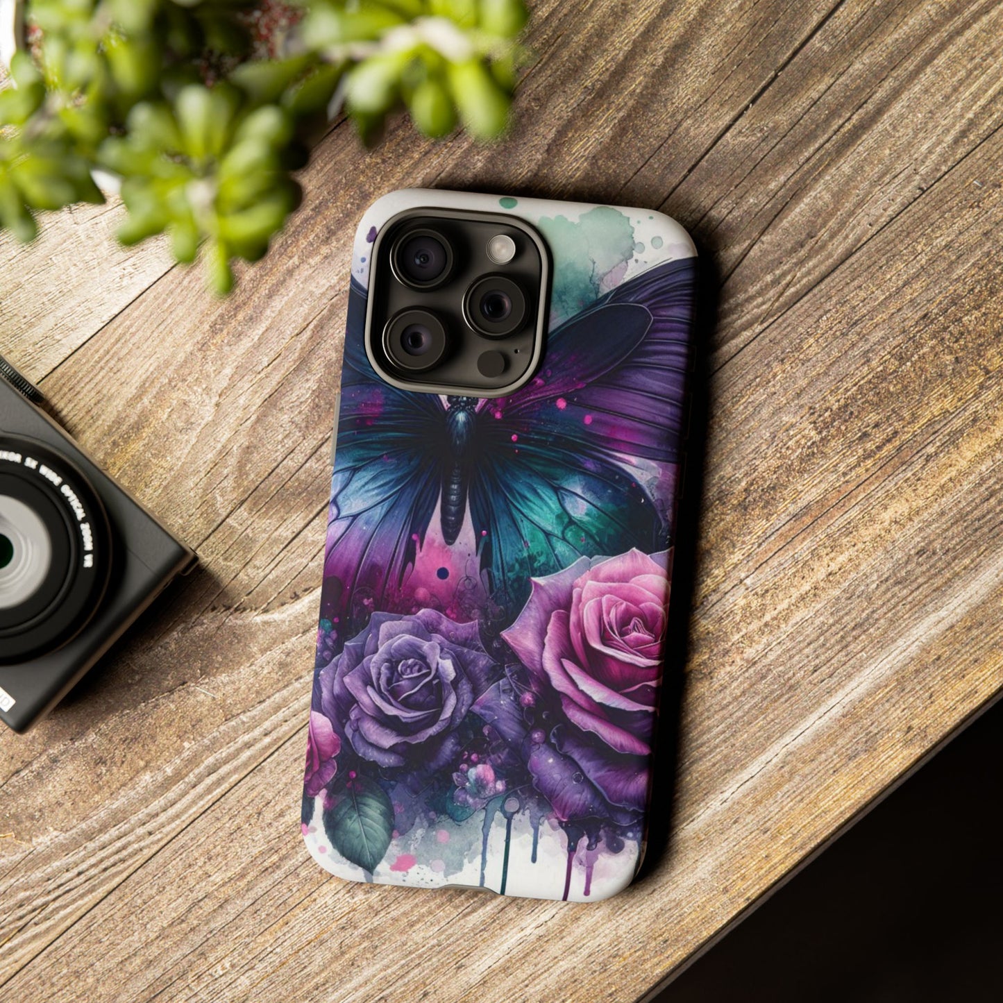 Mystic Bloom – Vibrant Butterfly & Rose Art Mobile Cover