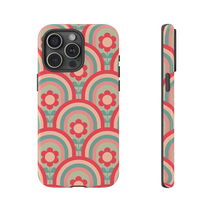 Retro Floral Rainbow Phone Case – Vintage Aesthetic for iPhone, Samsung & Google Pixel