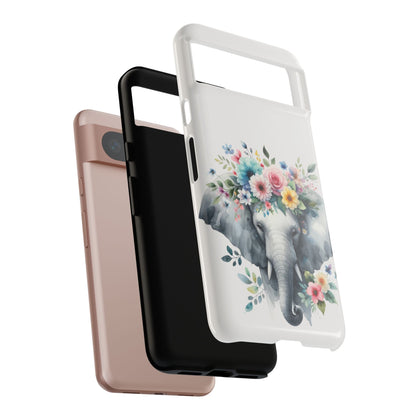 Floral Crown Elephant Mobile Cover – Elegant Watercolor Art