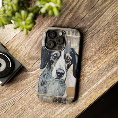 Rustic Dog Portrait – Vintage Collage Style