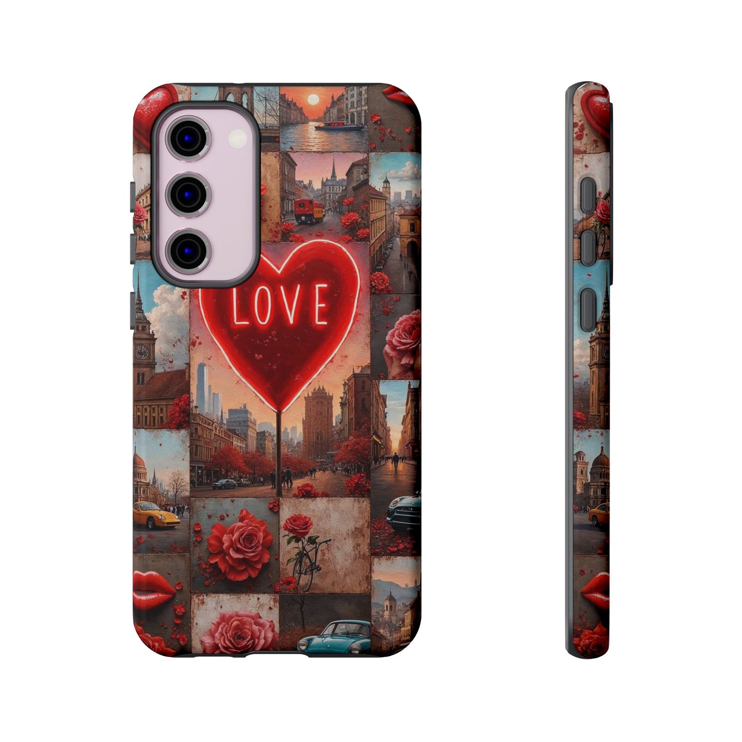 Neon Love Heart & Rose Phone Case