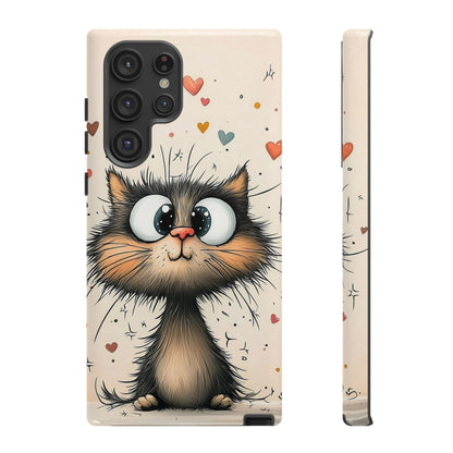 Whiskers & Hearts Phone Case – Cute Anime Cat Design for iPhone, Google Pixel & Samsung