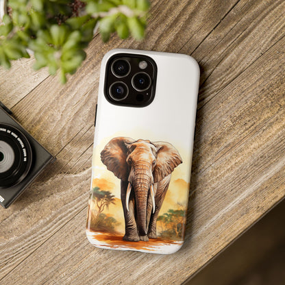 Safari Elephant Watercolor Mobile Cover – Majestic Wildlife Art