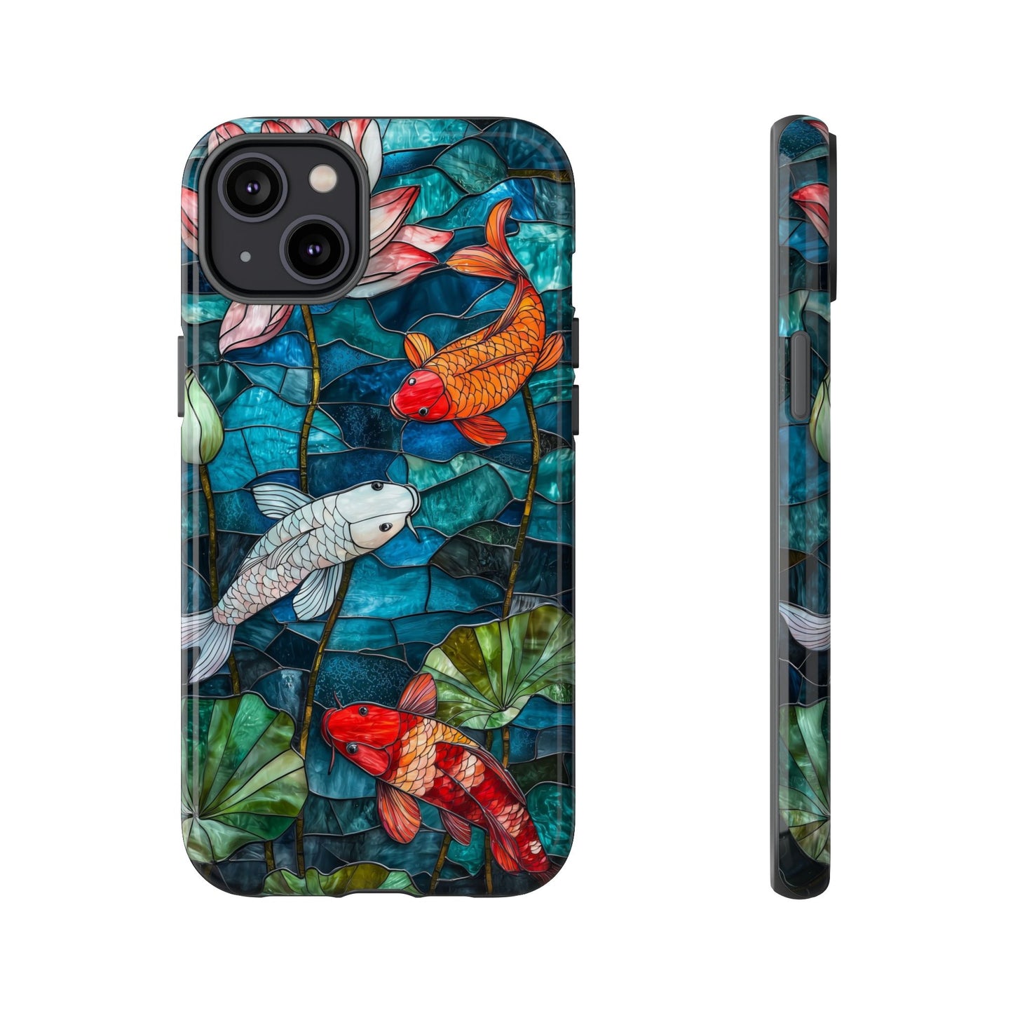 Lotus Serenity" – Koi Pond Stained Glass Case or iPhone, Samsung & Pixel