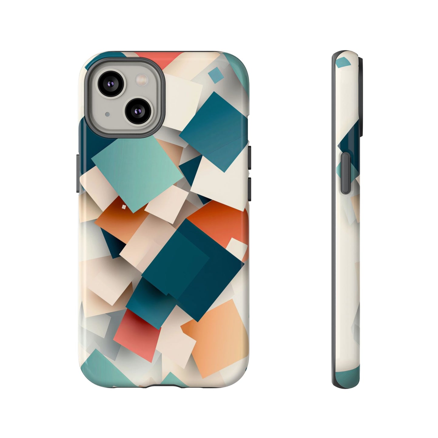 Geometric Cascade – Modern Abstract Blocks Phone Case – iPhone, Google Pixel, Samsung