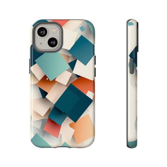 Geometric Cascade – Modern Abstract Blocks Phone Case – iPhone, Google Pixel, Samsung