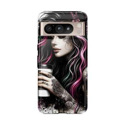Tattooed Serenity – Gothic Coffee Lover Mobile Cover