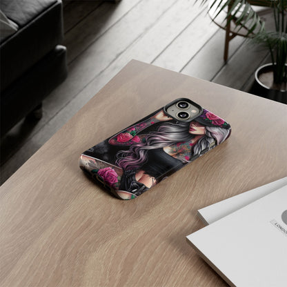 Ink & Roses – Edgy Floral Rebel Mobile Cover