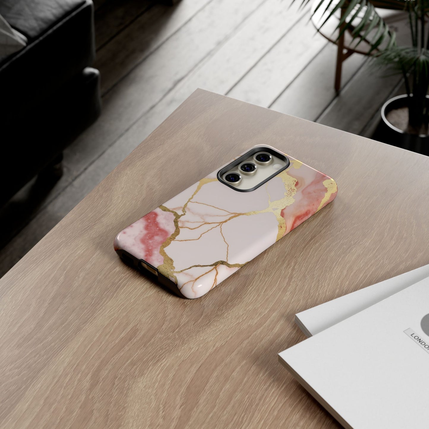 Beautiful Pink Minimal Marble Case Design