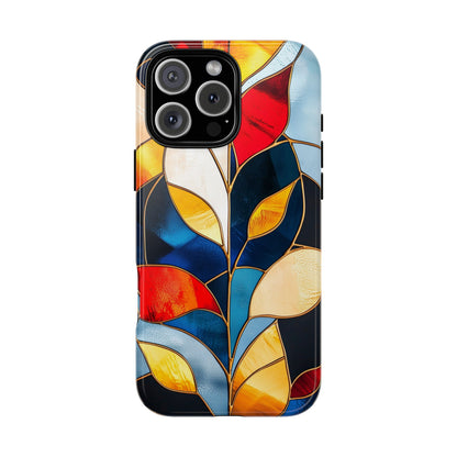 Ember Bloom – Vivid Leaf Mosaic Phone Case for iPhone, Samsung & Pixel