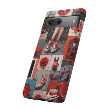 Red Sneakers & Roses Collage Phone Case