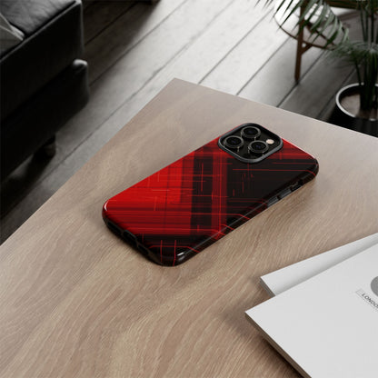 Abstract Red and Black Geometric Pattern
