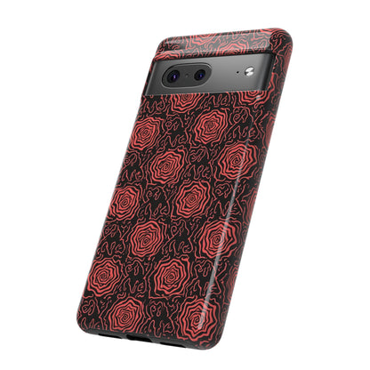 Red roses abstract geometric seamless pattern design