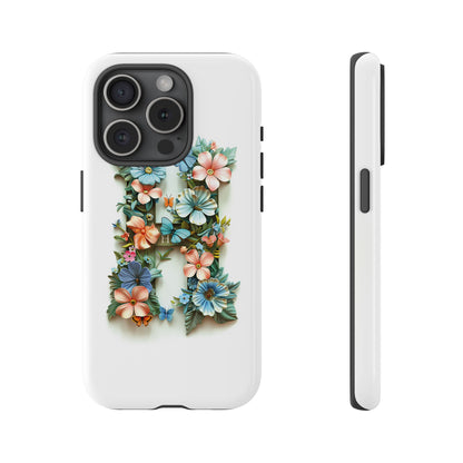 Floral Letter H Phone Case – Personalized Aesthetic Cover for iPhone, Samsung & Google Pixel