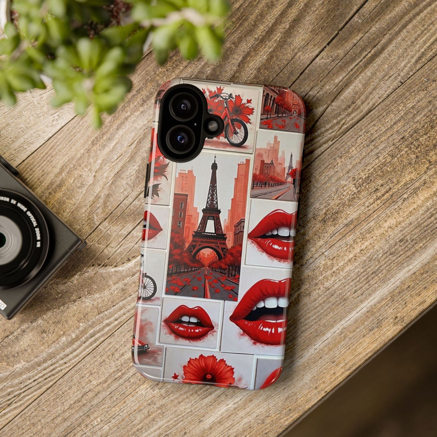 Red Lips & Eiffel Tower Phone Case