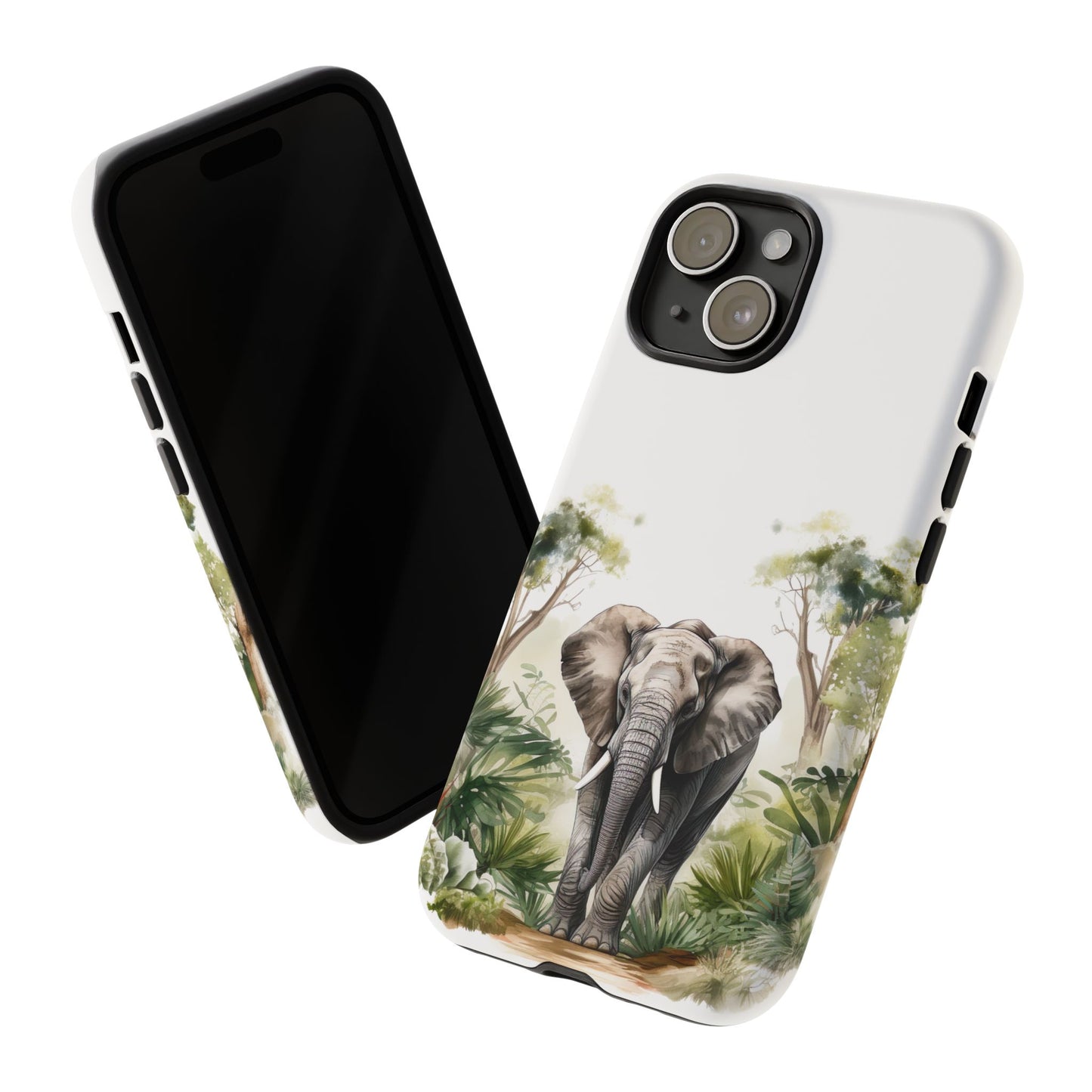 Serene Jungle Elephant Mobile Cover – Watercolor Wildlife Design