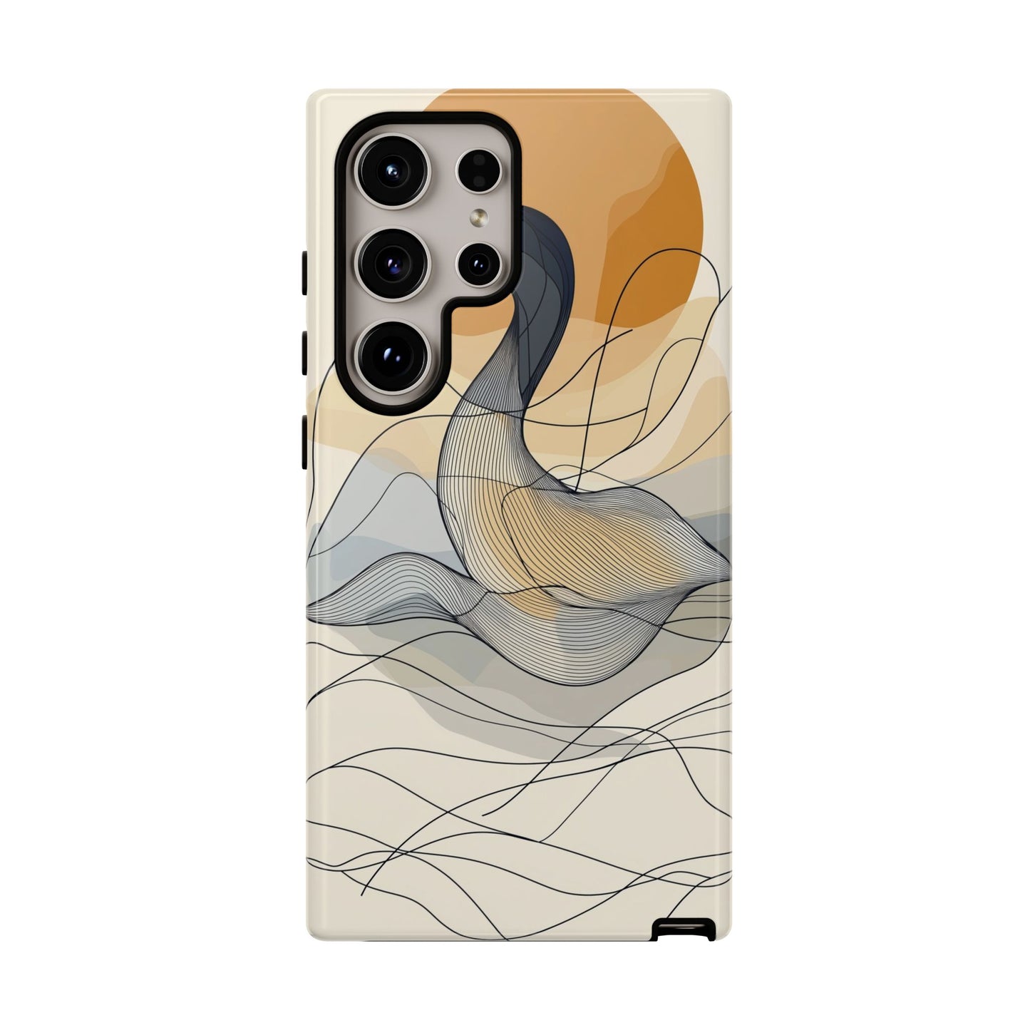Serenity in Motion: The Abstract Swan Phone Case for iPhone, Samsung & Pixel
