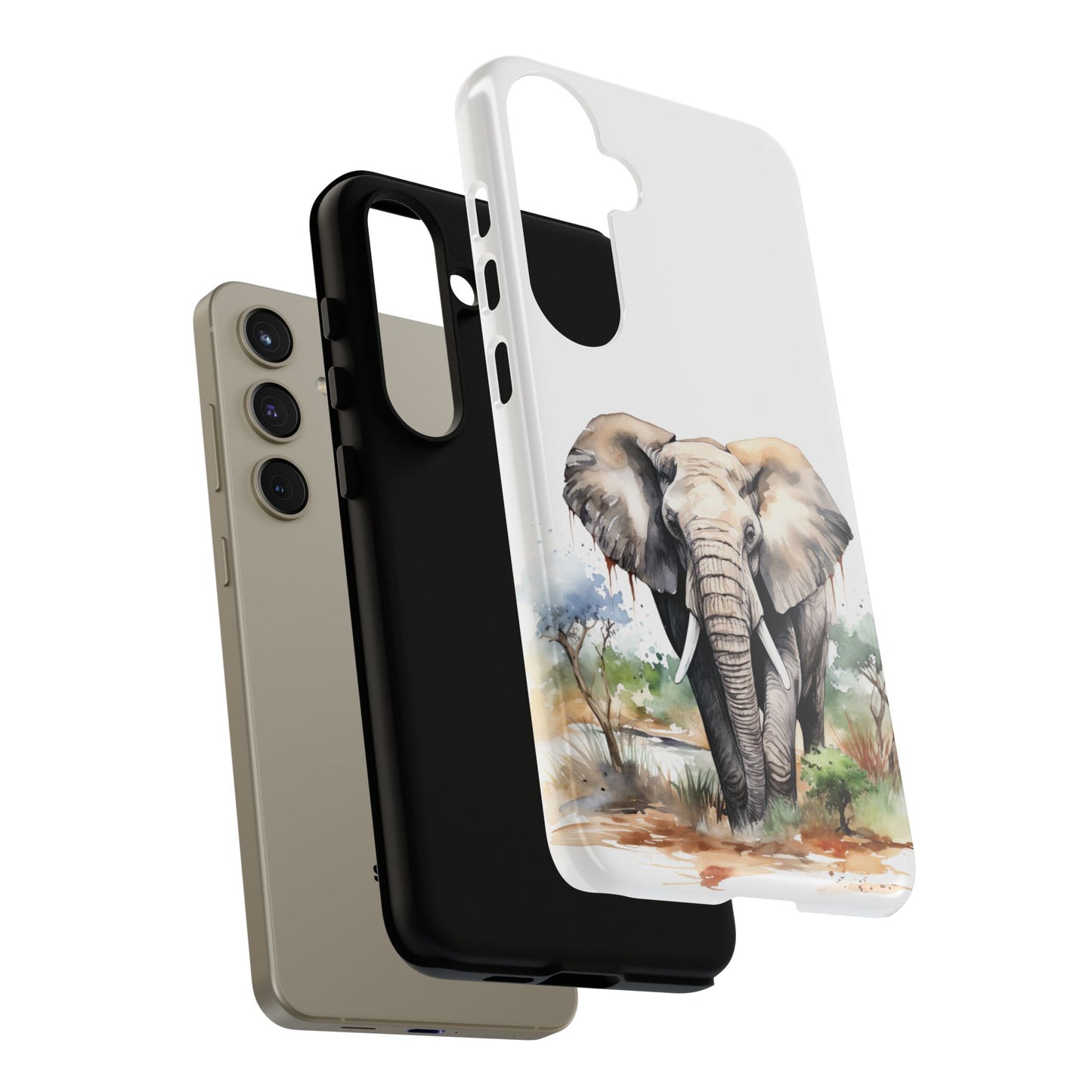 Safari Watercolor Elephant Mobile Cover – Artistic Wildlife Design