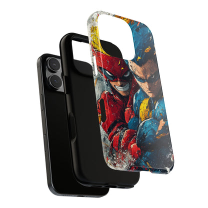Comic Clash: Superhero Duo | Action, Power, Justice, Heroes, Manga Style Phone Case for iPhone, Samsung & Pixel