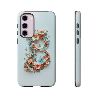 Floral Letter B Phone Case – Personalized Aesthetic Cover for iPhone, Samsung & Google Pixel