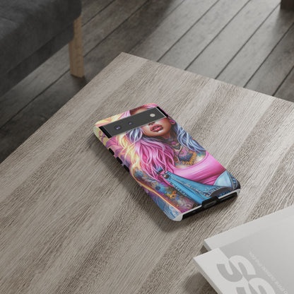 Sunset Glow – Pastel Punk & Floral Ink Mobile Cover