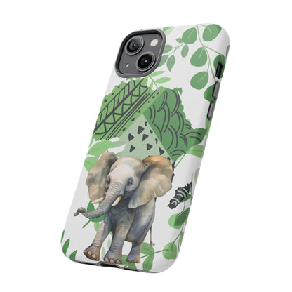 Playful Baby Elephant Mobile Cover – Tropical Boho Art