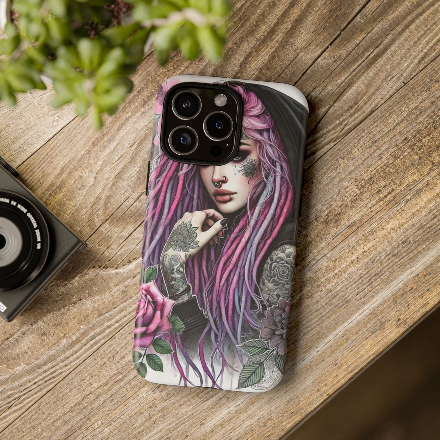 Gothic Rose Tattoo Art Mobile Case