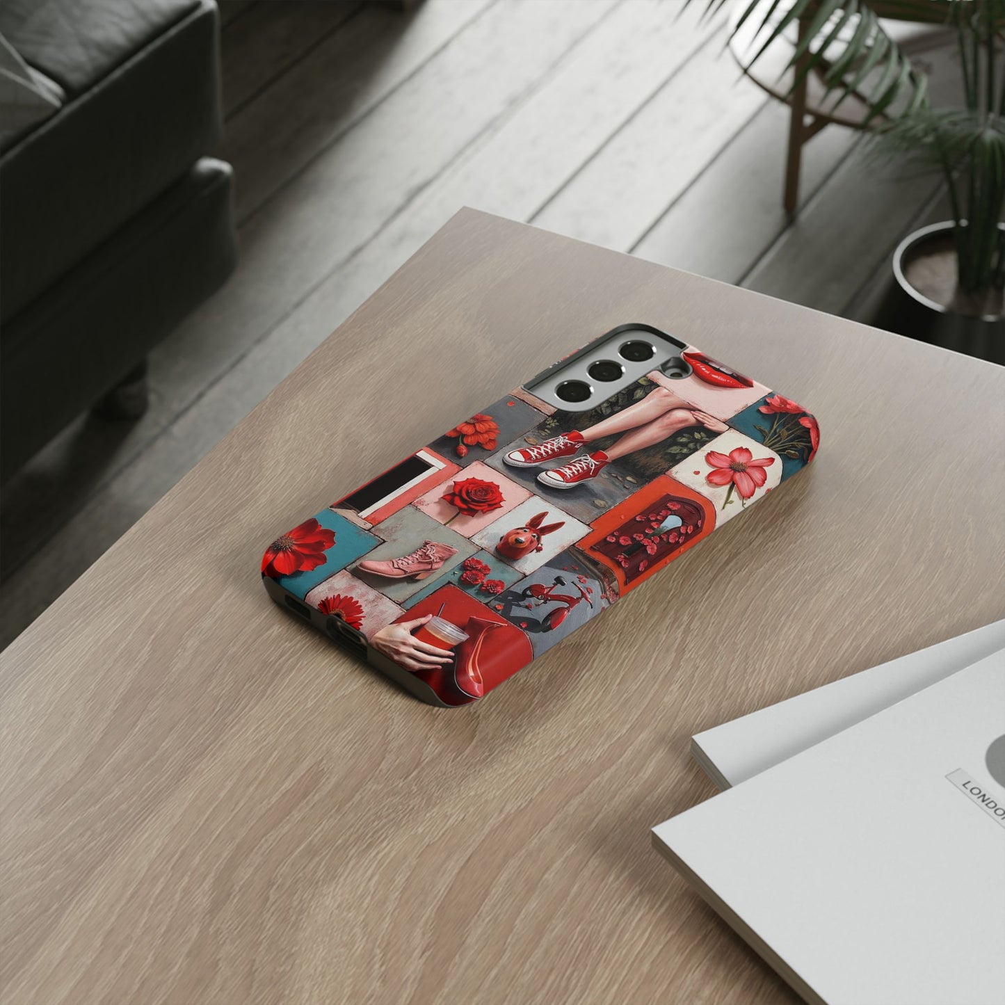 Red Sneakers & Roses Collage Phone Case