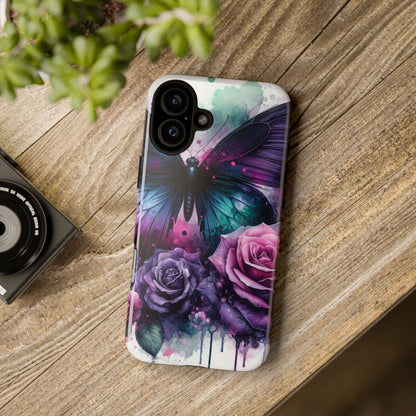 Mystic Bloom – Vibrant Butterfly & Rose Art Mobile Cover