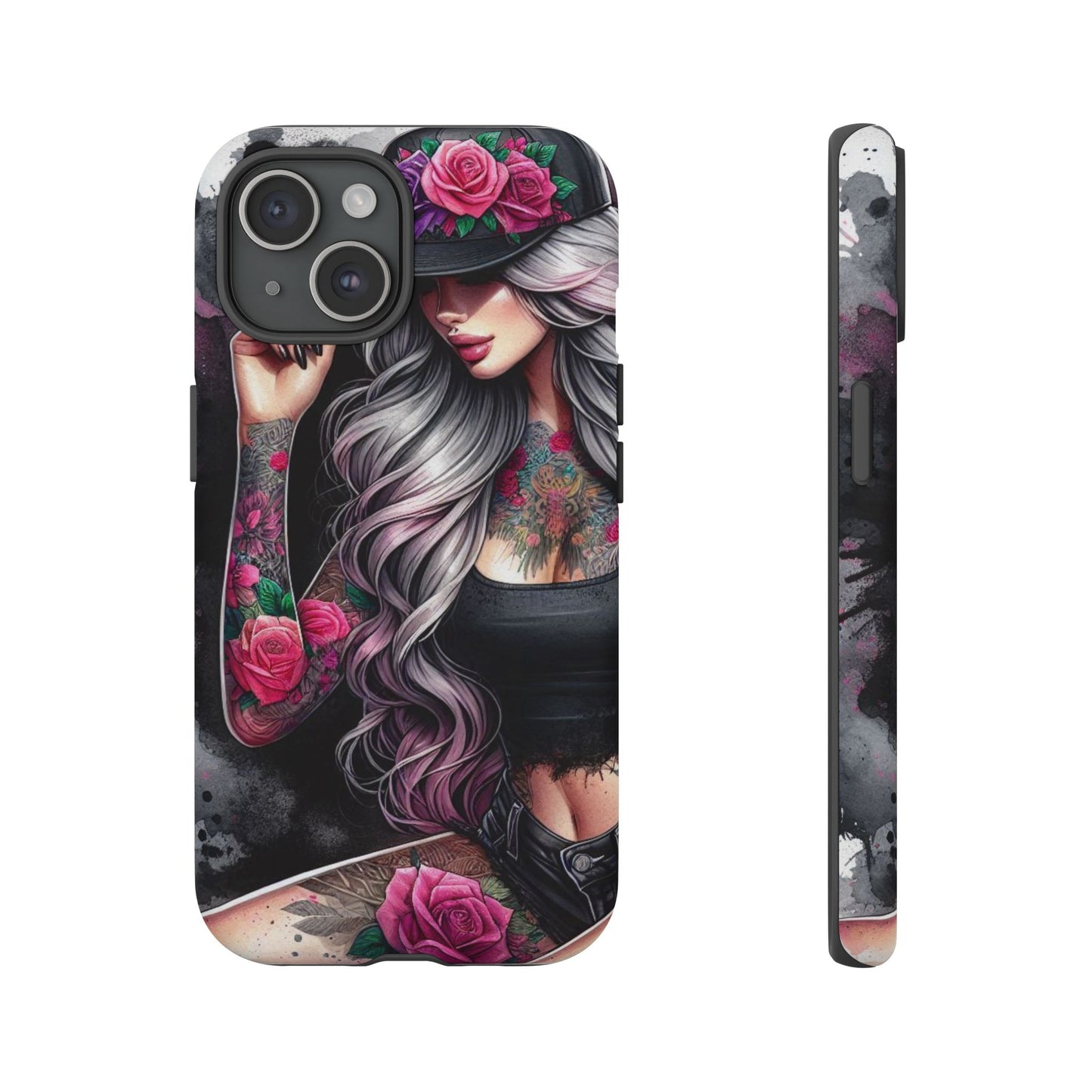 Ink & Roses – Edgy Floral Rebel Mobile Cover