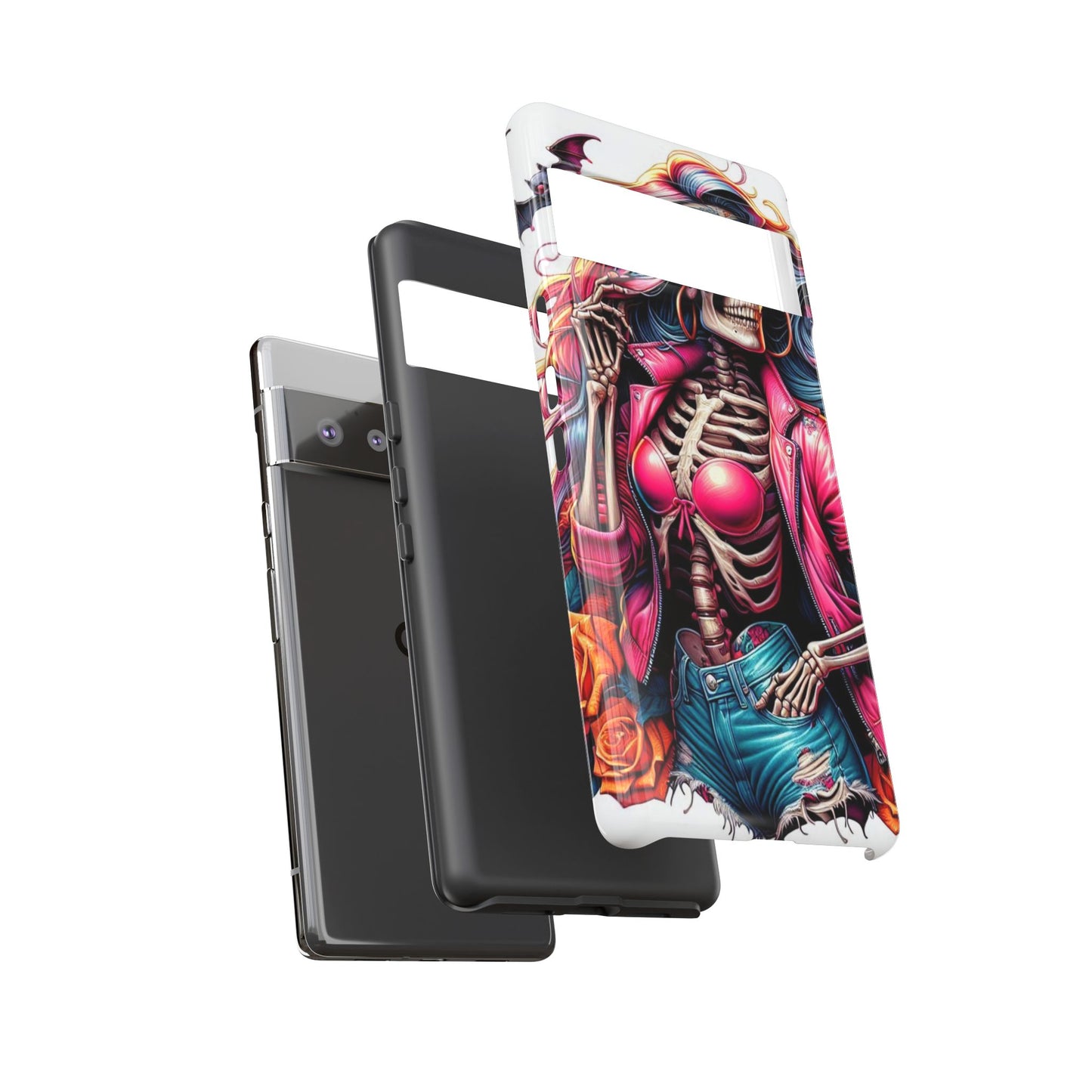 Neon Bones – Retro Skeleton & Vibrant Punk Aesthetic Mobile Cover
