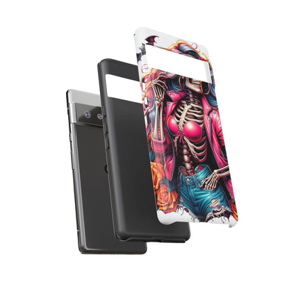 Neon Bones – Retro Skeleton & Vibrant Punk Aesthetic Mobile Cover