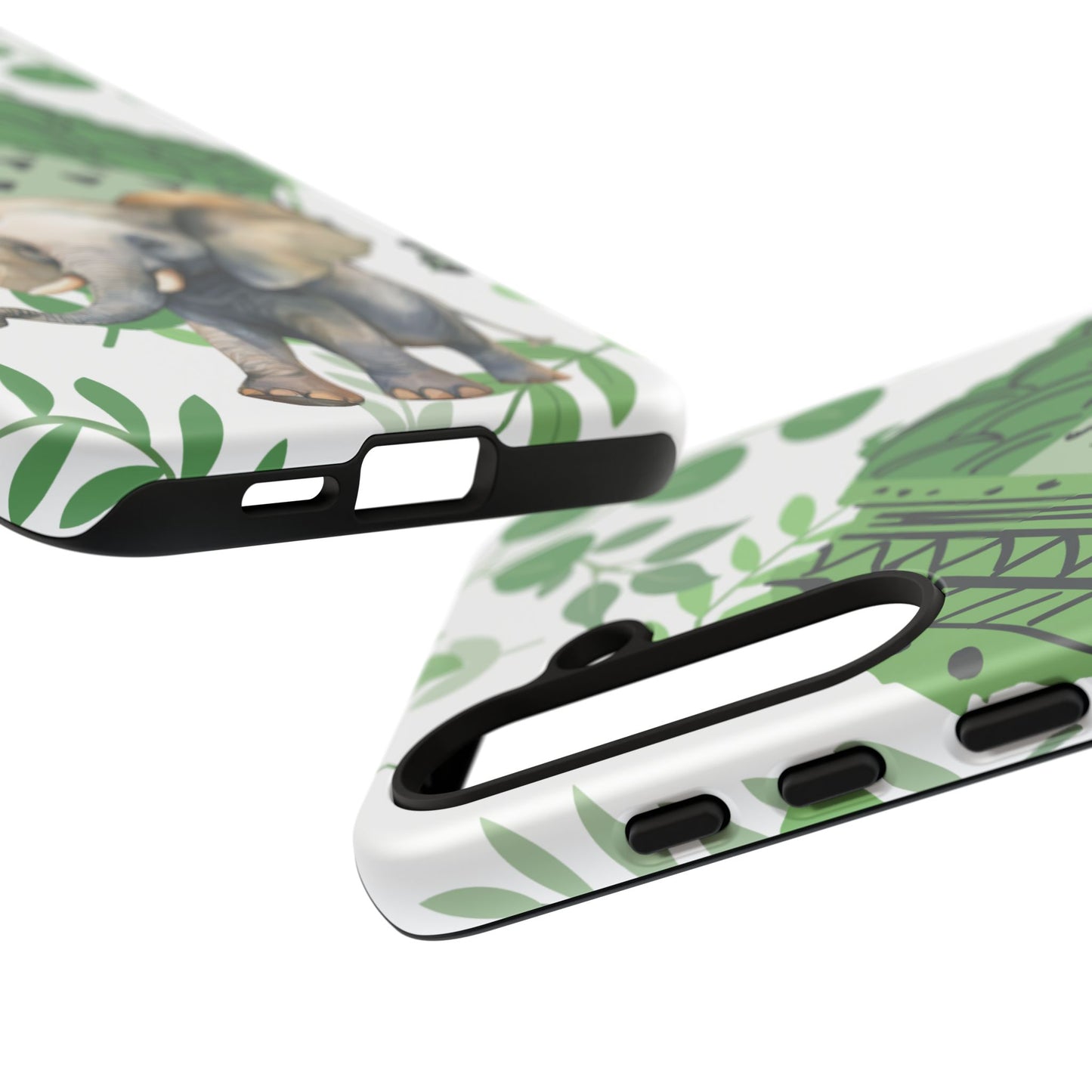Playful Baby Elephant Mobile Cover – Tropical Boho Art