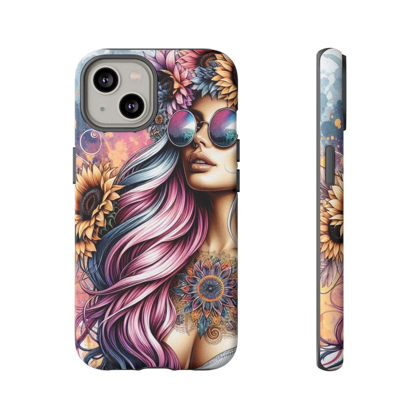 Bohemian Sunflower Queen – Retro Floral Fantasy Mobile Cover