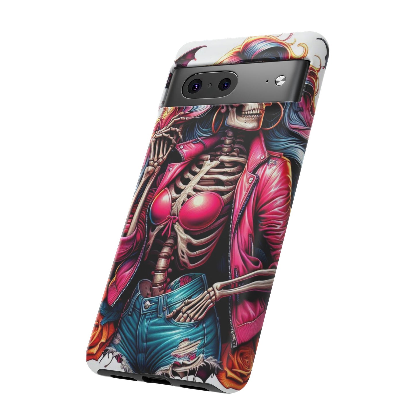 Neon Bones – Retro Skeleton & Vibrant Punk Aesthetic Mobile Cover