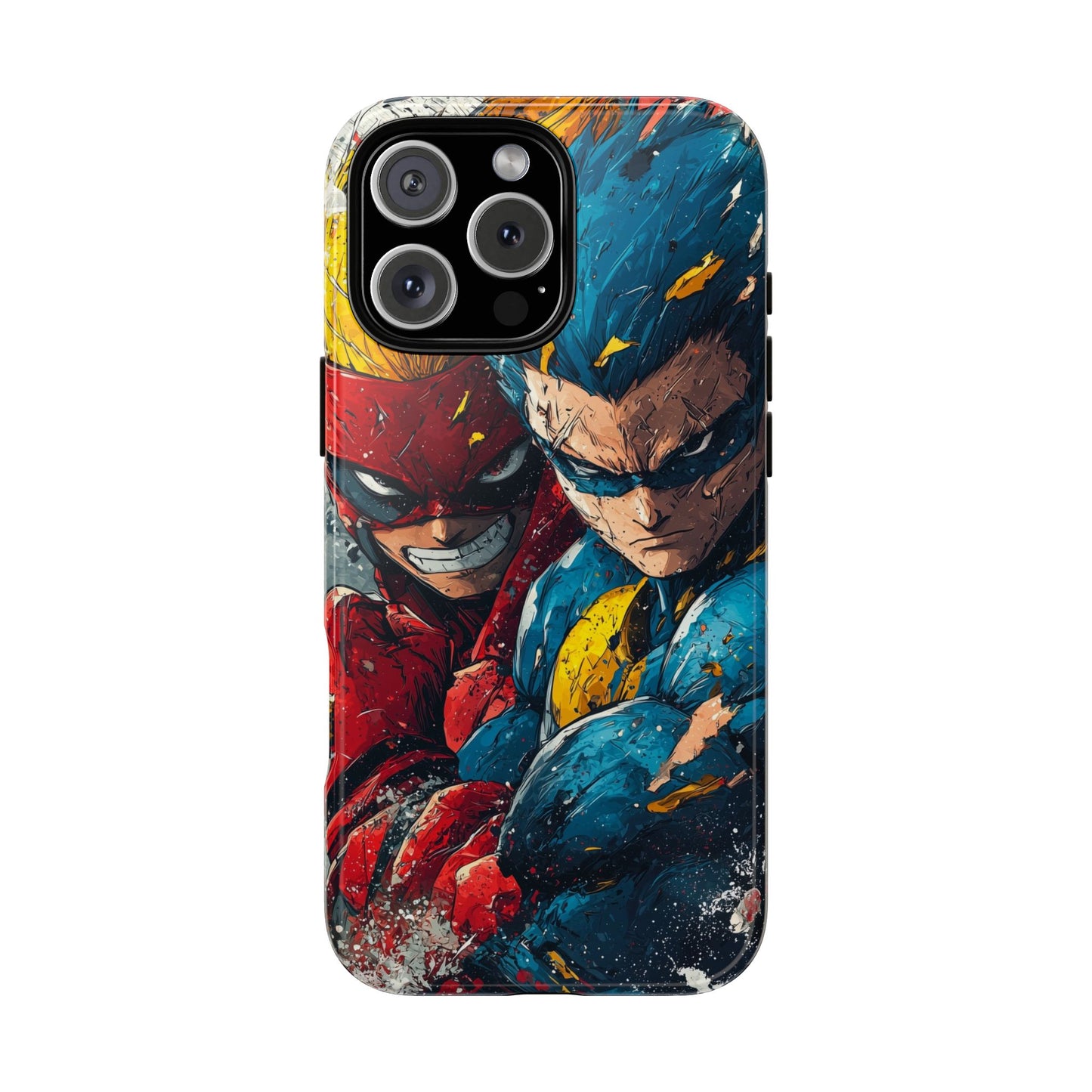 Comic Clash: Superhero Duo | Action, Power, Justice, Heroes, Manga Style Phone Case for iPhone, Samsung & Pixel