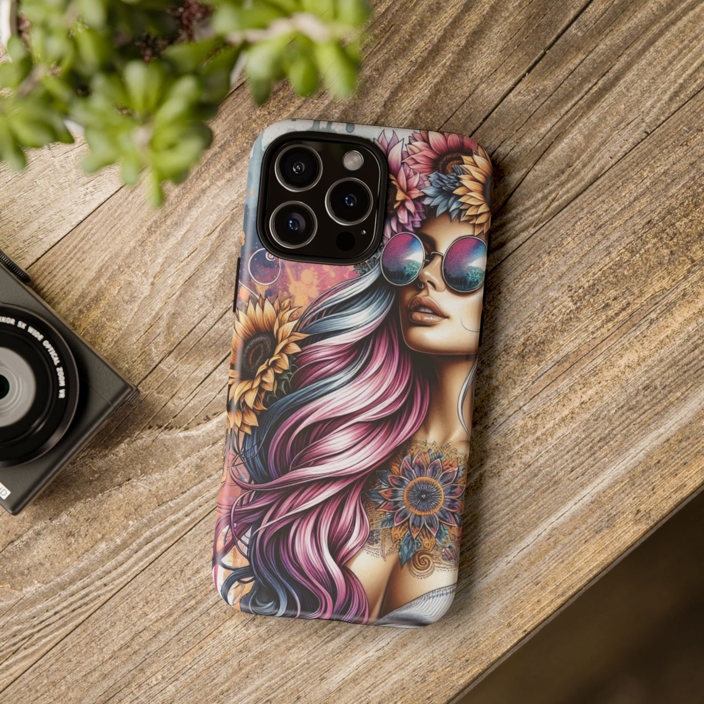 Bohemian Sunflower Queen – Retro Floral Fantasy Mobile Cover