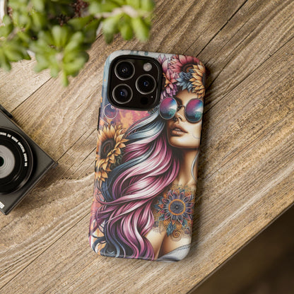 Bohemian Sunflower Queen – Retro Floral Fantasy Mobile Cover
