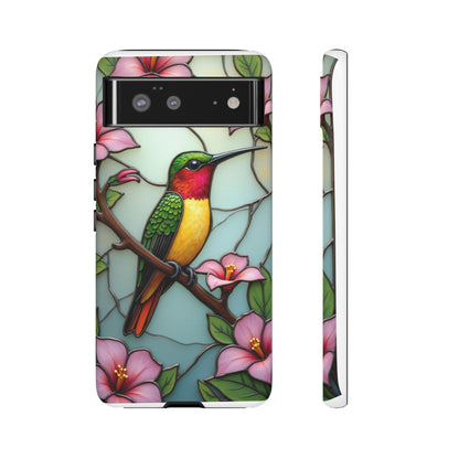 Elegant Hummingbird with Floral Mosaic | Artistic Nature Design