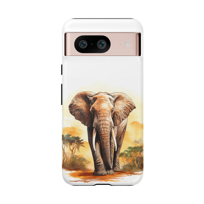 Safari Elephant Watercolor Mobile Cover – Majestic Wildlife Art