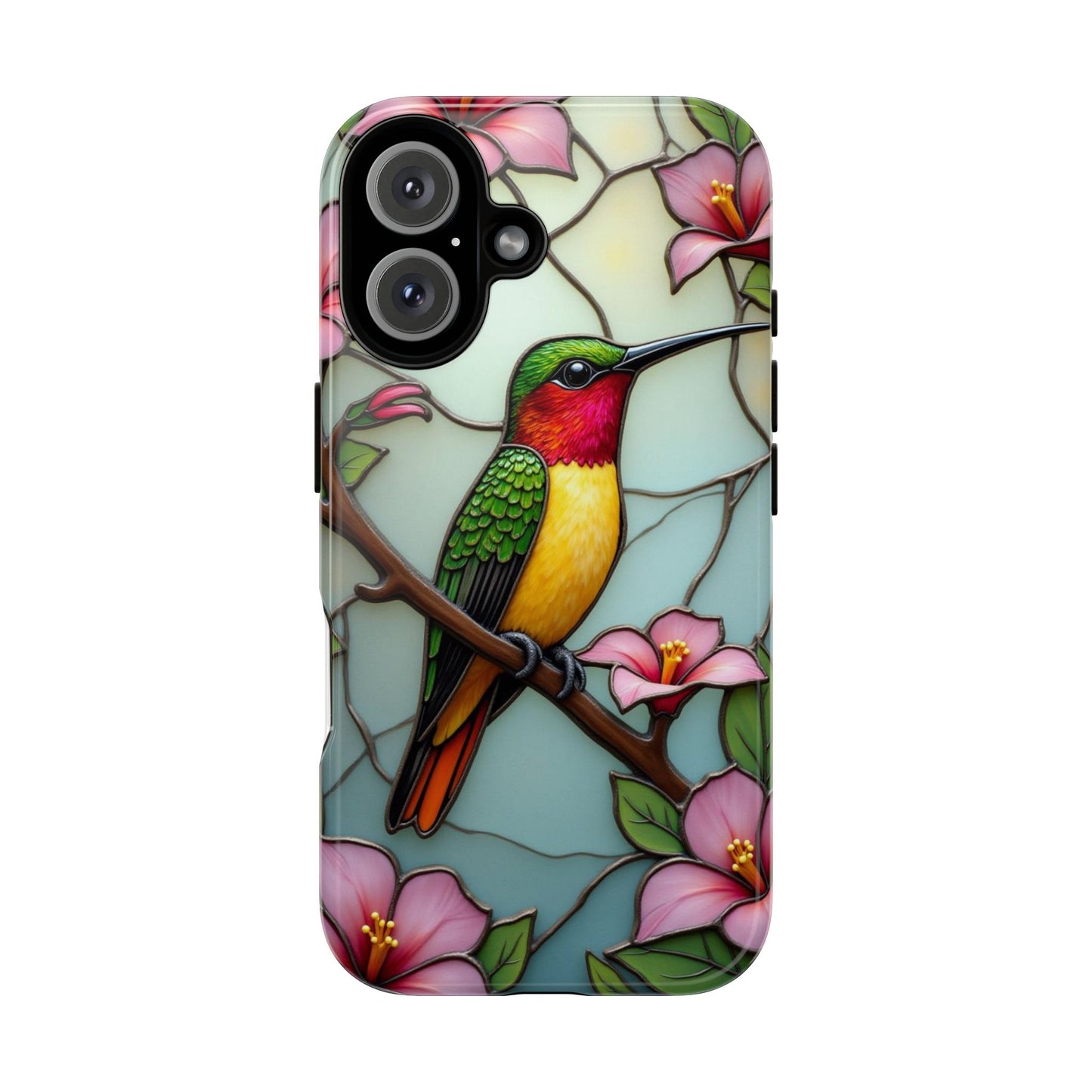 Elegant Hummingbird with Floral Mosaic | Artistic Nature Design