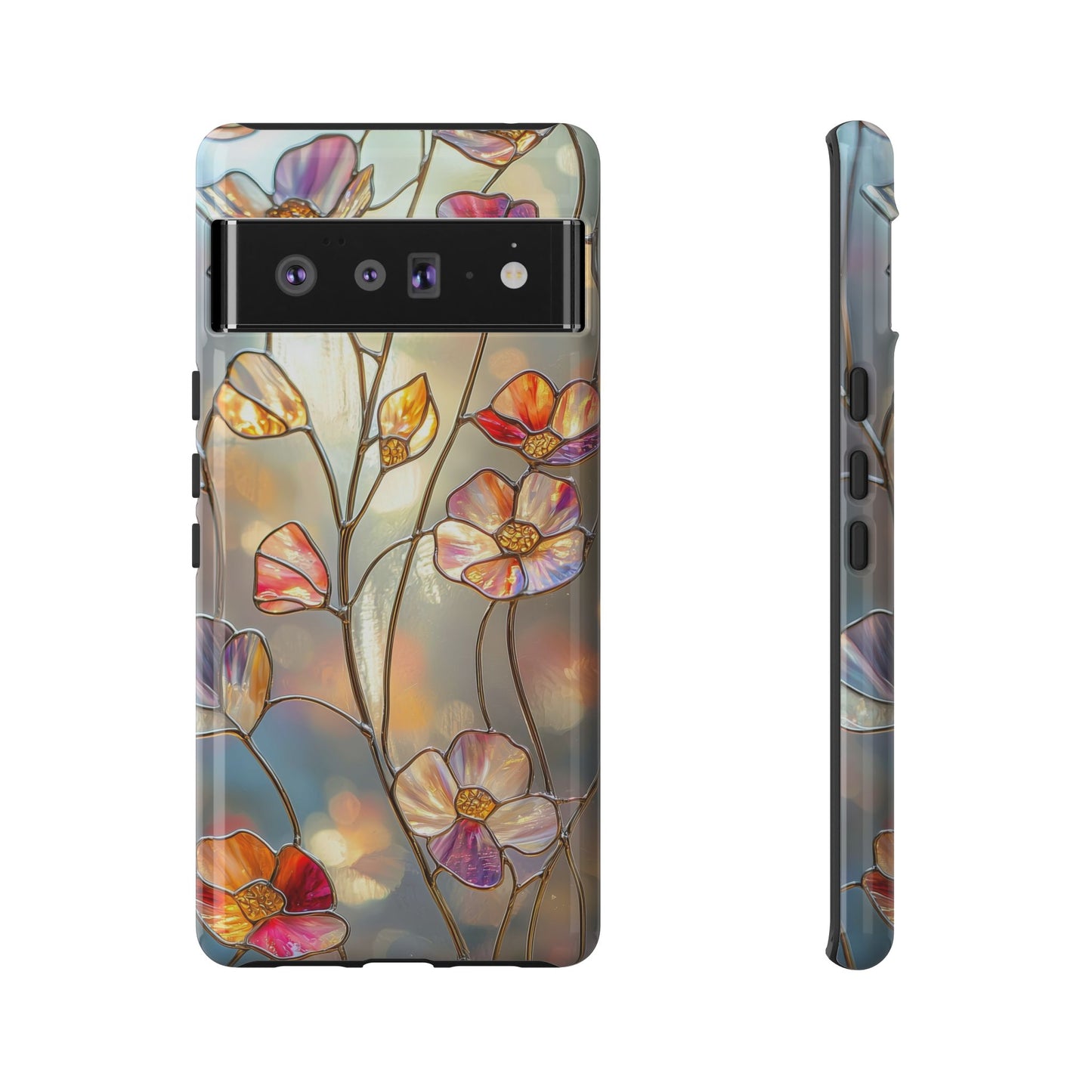 Petal Prism – Colorful Flower Stained Glass Phone Case for iPhone, Samsung & Pixel