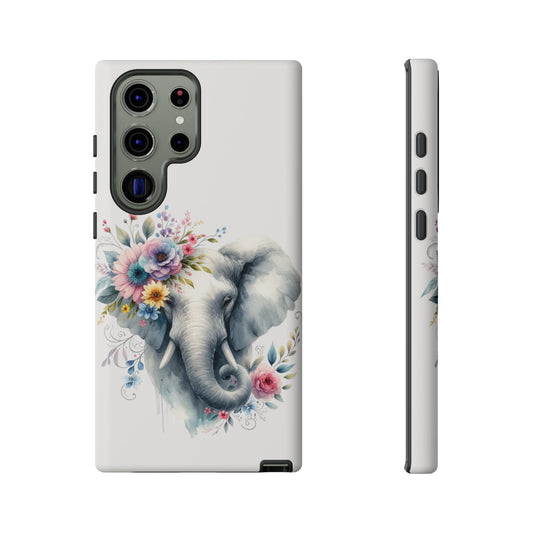 Floral Elephant Mobile Cover – Elegant Watercolor Art