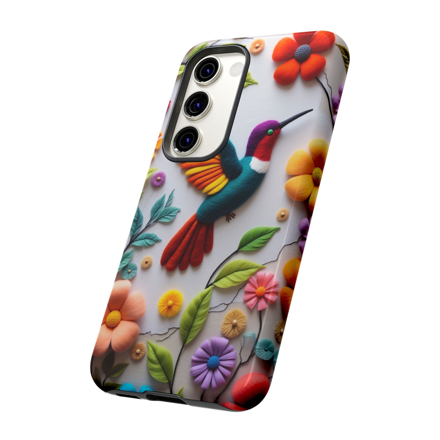 Embroidered Hummingbird with Floral Design | Nature's Elegant Stitch | iPhone 16 Pro