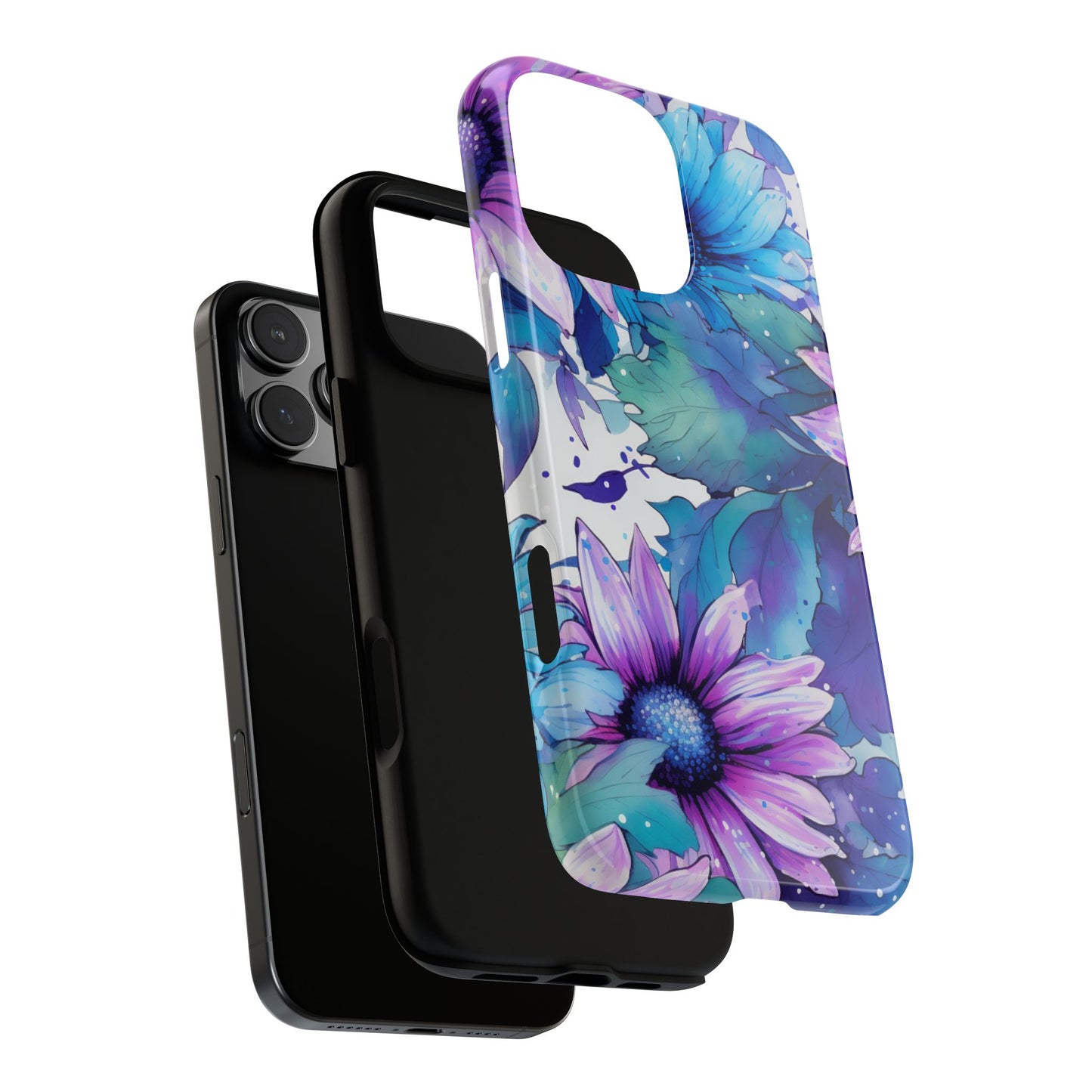 Dreamy Blue & Purple Floral Watercolor Mobile Case