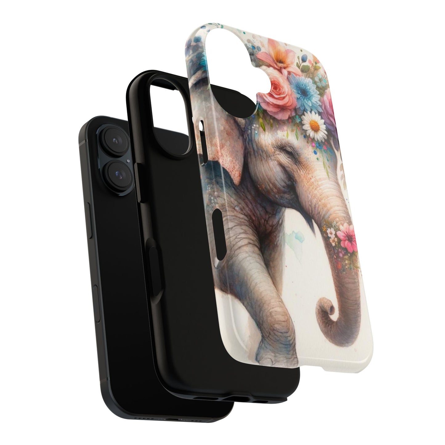 Joyful Floral Elephant Mobile Cover – Whimsical Watercolor Art